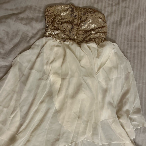 Golden Embellished Tube Gown Dress - Picture 3 of 13